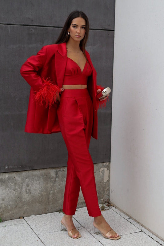 Red Feather Love Blazer Set